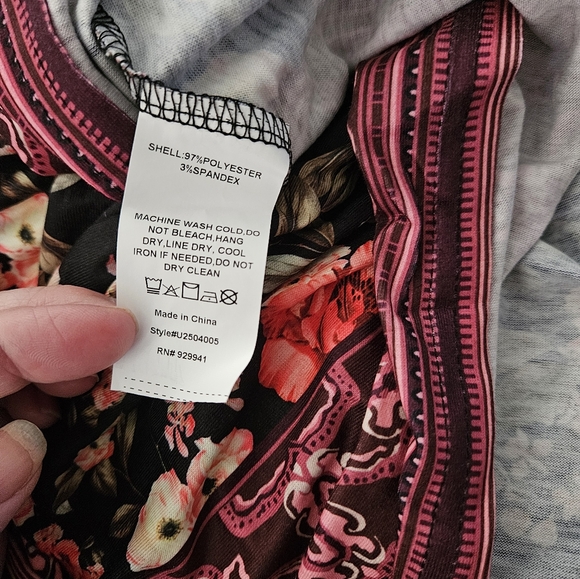 Suzanne Betro Sweetheart Neckline Border Print Midi Dress Sz 1X - Picture 7 of 7